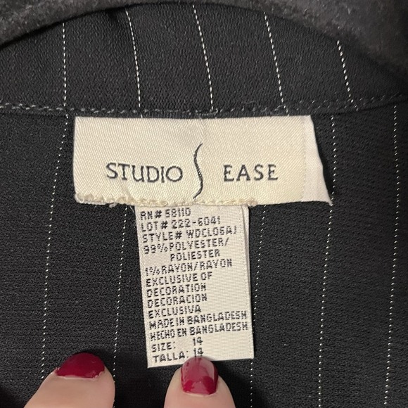 Vintage Women's 90s Blazer Monica Rachel Paisley Pinstripe Work Office Size 14 - Picture 4 of 8